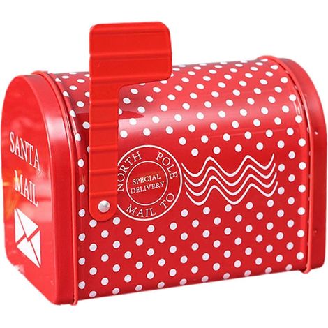 Bonhomme de neige de Noël avec Père Noël, boîte aux lettres en forme d'élan, boîte aux lettres rouge de Noël, boîte de rangement décorative en métal pour bonbons et biscuits C
