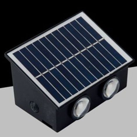 TrAdE Shop Traesio - Applique Led Solare Esterno Giardino A Parete Con Sensore Luce Calda 3000k Ip65 Ewg-04t-c - (1/4)