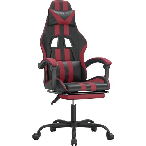 Maison Exclusive - Chaise de jeu avec repose-pied Noir/rouge bordeaux Similicuir