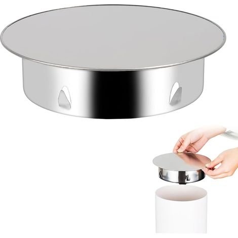 Bouchon pour Tuyau de Poêle 150mm,Bouchon Tuyau de Poele en Acier Inoxydable Couvercle rond pour trou de Cheminée Cache-trou de cheminée, Ø 145mm Profondeur 44mm (1/5)