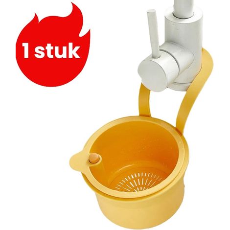 panier égouttoir suspendu pour évier sac de rangement pour robinet sans perçage couleur jaune 1 pièce (1/5)