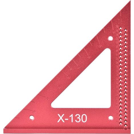 Righello triangolare a forma di artiglio – alluminio – foro antiruggine – 45/90° – marcatura – falegname