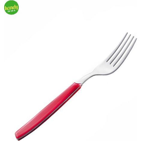 Forchetta da tavola fast EME Posateria colore rosso/cromo 20 cm