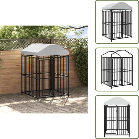 The Living Store Perrera de exterior con techo 120x120x150 cm - Caseta para perros
