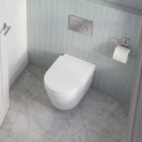 Signature Nazca Rimless Short Projection Wall Hung Toilet (inc Soft Close Seat)