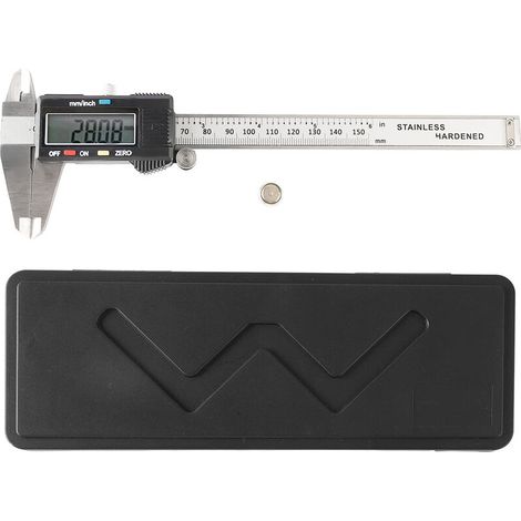 Digital stainless steel caliper, electronic vernier micrometer, measuring tool 0-150 mm (1/5)