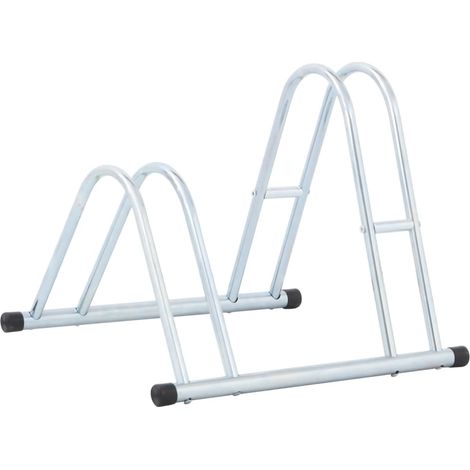 vidaXL Support de vélo au sol autoportant pour 2 vélos acier galvanisé