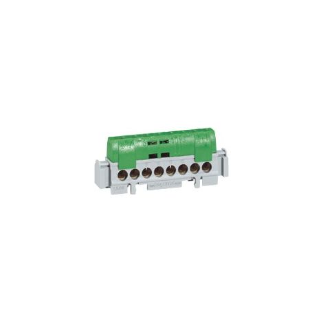 Legrand – Bornier de terre isolé 8x16mm² – Raccordement à vis – Montage rail DIN – 1 pôle – Protection contre contacts