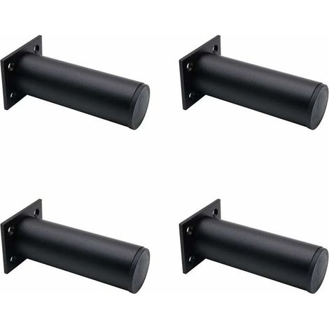 Ensemble de 4 pieds de meubles réglables noir mat , en alliage d'aluminium 38x120 mm, pieds de meuble TV pour table basse d'armoire, pied de support pour canapé de meuble (1/5)