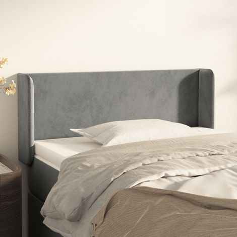 Cabecero de terciopelo gris claro 83x16x78/88 cm vidaXL (1/5)