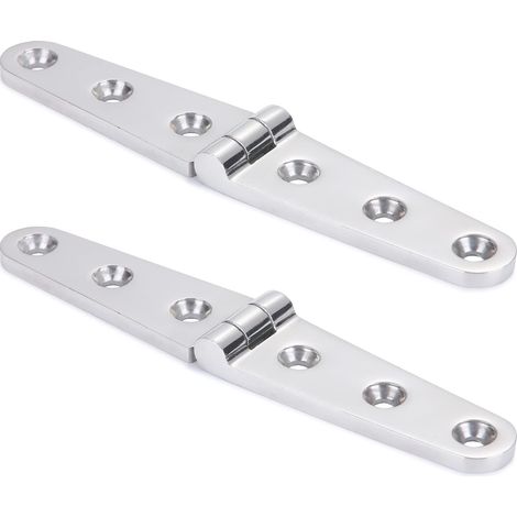 Bisagras para muebles de acero inoxidable pulido espejo para embarcaciones, SUS316, 152,5 mm x 28 mm, 2 unidades. (1/5)