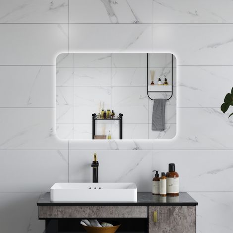 Aica 100 X 70CM SPECCHIO DA BAGNO CON LED, RETTANGOLARE, TOUCH, MEMORIA, DIMMERABILE, RETROILLUMINATO