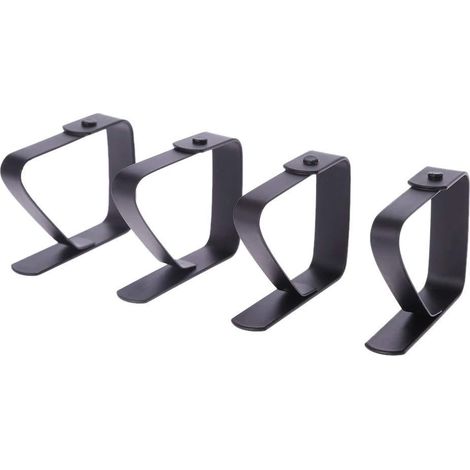 4x pince nappe exterieur noir inox table epaisseur 5 cm interieur exterieur facile nettoyer attache nappe de table exterieur pince nappe table (1/5)