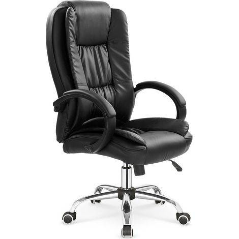 Silla de oficina Houston 243, Negro, 110x64x75cm, Con reposabrazos, Con ruedas, Mecanismo de la silla: Inclinación