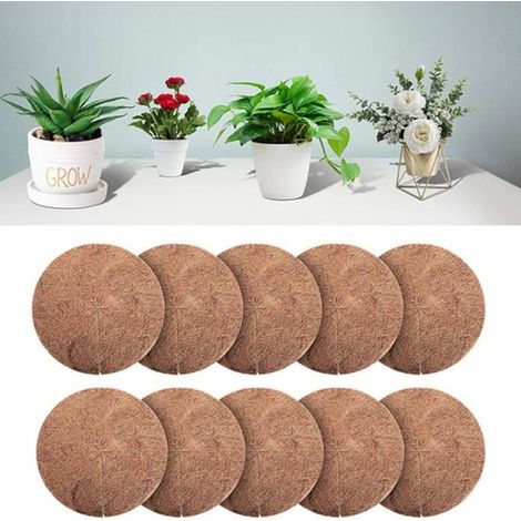 10pcs Tapis de Noix de Coco Disque paillis Pot Tapis de Protection des Plantes pour Le Jardin de l\'hôtel à la Maison (40 cm)