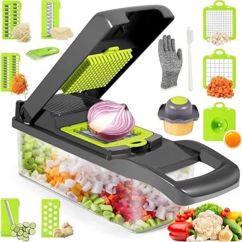 15 in 1 Multifunctional Vegetable Cutter with Egg Separator Kitchen Grater Household Potato Chips Grater (1/4)