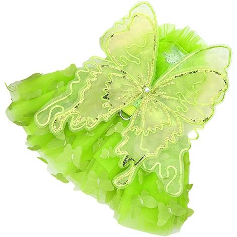 longziming - Robe papillon arc-en-ciel pour petits chiens – Tenue de princesse tutu en dentelle pour chiots (L) (1/5)