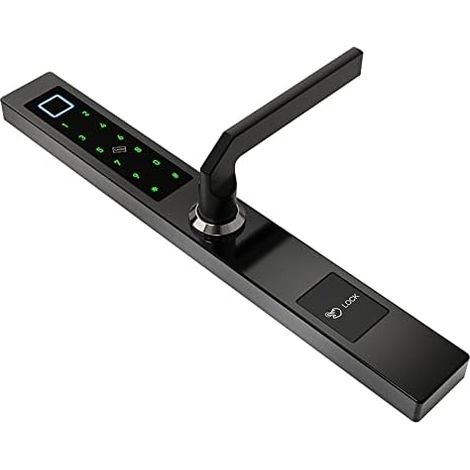 Verrouillage intelligent Porte d'empreinte digitale biométrique imperméable serrure de porte de porte intelligente Rfid Verrouillage de code de carte for porte en verre d'aluminium Serrure de porte d' (1/5)