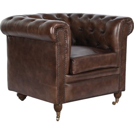 Sillon Piel 84X77X79 Chester Marron Oscuro (1/5)