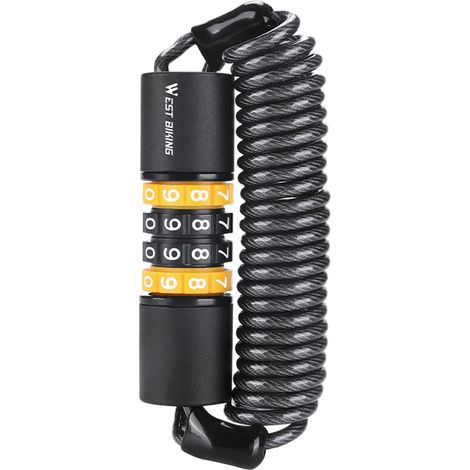 Antivol pour casque de moto, antivol de vélo à combinaison 4 chiffres, câble antivol de voyage (1/5)