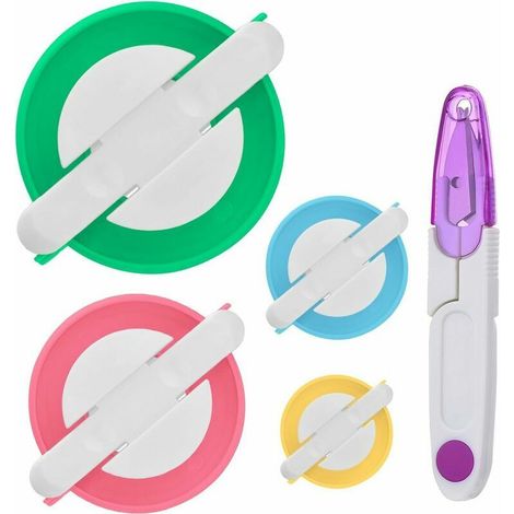 Altri strumenti speciali Pom Pom Maker - 4 diverse misure - Strumento per la creazione di pompon - Strumento per lavorare a maglia con forbici
