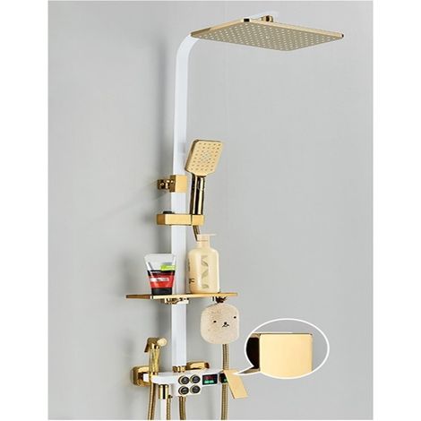 Ensemble de douche mitigeur thermostatique intelli Ensemble de douche pluie à affichage numérique LED, robinet de douche thermostatique eau chaude et froide de luxe, douches for salle de bain ( Color (1/5)
