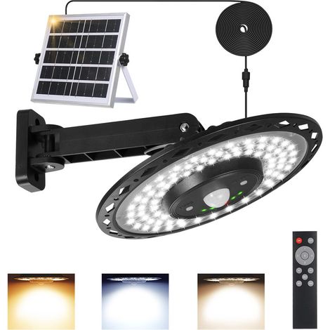 Lampe solaire d'extérieur et d'intérieur détecteur de mouvement 5 modes, 3 températures de couleur, éclairage solaire d'extérieur pour allée, jardin (1/5)