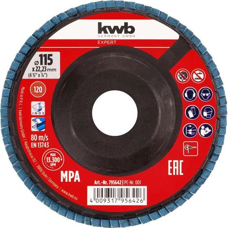 DISCO LAMELLARE IN ZIRCONIO DIAM. 115 MM GRANA 120 CON SUPPORTO IN PLASTICA