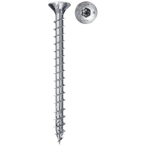 Fischer 1.000x Power-Fast II FPF II CTF 3 x 12 mm BC tête fraisée avec étoile interne TX10 filetage complet électro-galvanisé passivé bleu - 670000