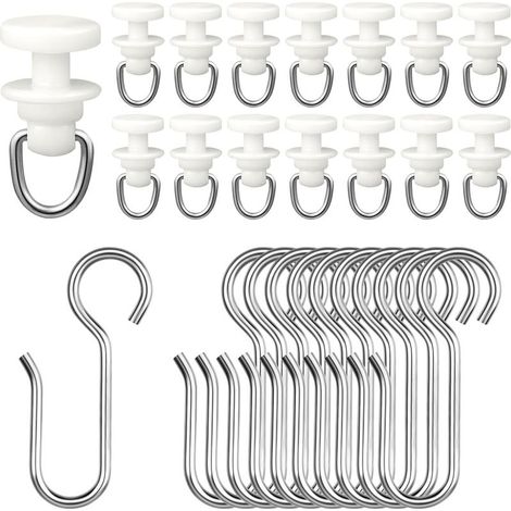 100 Pièces Crochet de Rideau Rail Set, 50 Pièces Crochet Rideau Rail Glisseur avec 50 Pièces Crochets en Métal, Rouleaux De Tringle à Rideaux Glissières, pour Porte et Fenêtre Rideau de Douche (1/5)