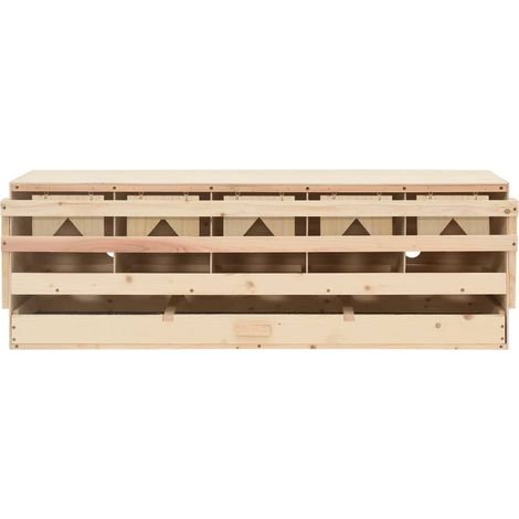 INLIFE Pondoir 5 compartiments 117x33x38 cm Pinède solide (1/5)