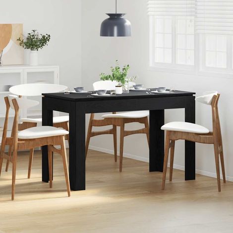 vidaXL Tavolo da pranzo Rovere Nero 120x60x76 cm in Legno