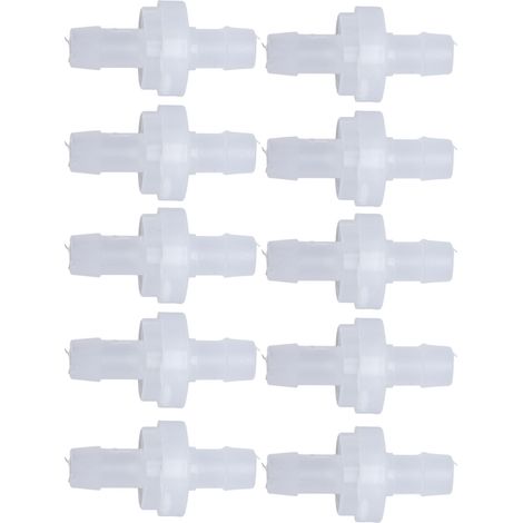 Lot de 10 clapets anti-retour PP plastique résistant ozone 7.9mm translucide pour tuyau aquarium médical alimentaire (1/5)