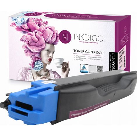 Toner Inkdigo TK580C compatibile con Kyocera ecosys P6021cdn FS-C5150DN, certificato TÜV. (1/5)
