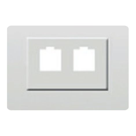 Couvercle double prise RJ11 ou RJ45 BLANC BJC Coral 21882