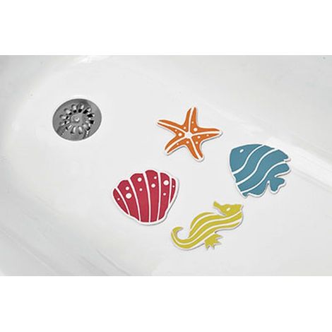 Set de 4 mini fond de douche poisson/etoile de mer/hyppocampe/coquillage - enfantine - Tendance (1/2)