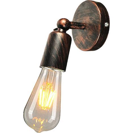 Industrielle Metallwandleuchte, Retro-Edison-Lampe, E27-Fassung, Loft-Vintage-Beleuchtung für Schlafzimmer, Wohnzimmer, Restaurant, Flur (Rotrost) (1/5)