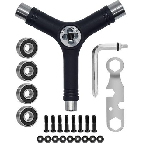 Outil Y - Pour Skateboard - Clé À Molette Et Tournevis L - Aluminium - Pour Réglage Roues Et Entretien Roulements - 1 Pièce (1/5)