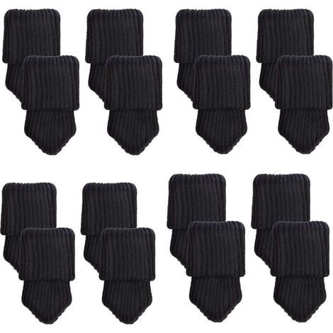 Fodere in feltro per sedie - 16 pezzi di fodere protettive per le gambe delle sedie, coprigambe elastici, protezioni per le gambe delle sedie contro graffi e rumori (Nero) (1/5)