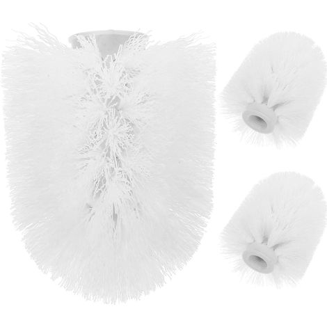 3 Pièces Recharge de Brosse Toilette WC en Plastique Blanc (1/4)