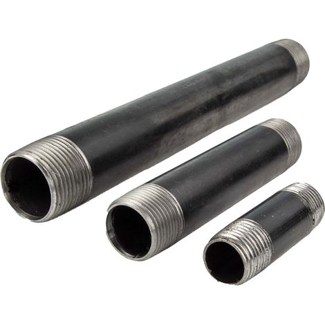Rohrdoppelnippel - Langnippel Stahl schwarz, Typ 23, 1/8 Zoll x 200 mm