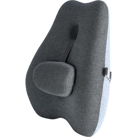 Cojín de soporte lumbar ajustable para silla de oficina, alivia eficazmente el dolor de espalda, mejora la postura, cojín trasero con deslizador ajustable, cojín ergonómico de espuma viscoelástica, ap