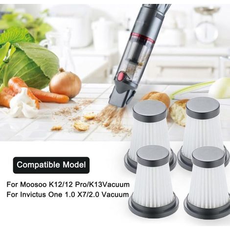 6 Pack Cordless Vacuum Cleaner Replacement Filters for Moosoo K12 K12 Pro K13, for Handheld Vacuum Cleaner Filter Accessories (1/4)