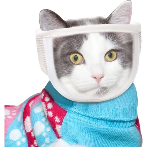 Muselière pour chat, couvre-visage respirant pour chat, muselière ajustable. (1/5)