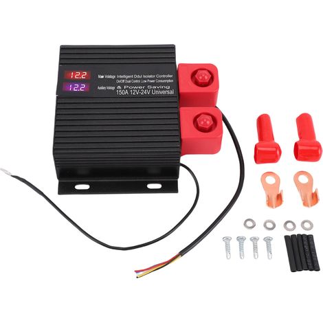 Isolateur intelligent double batterie 12 V 24 V relais sensible à la tension universel VSR pour marine RV UTV voiture bateau camion remorque ATV camping véhicule moto 150 A (1/5)
