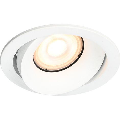 Spot encastré OKER 1 GU10, finition aluminium blanc sablé, ITALUX DL-26260-GU10-WH
