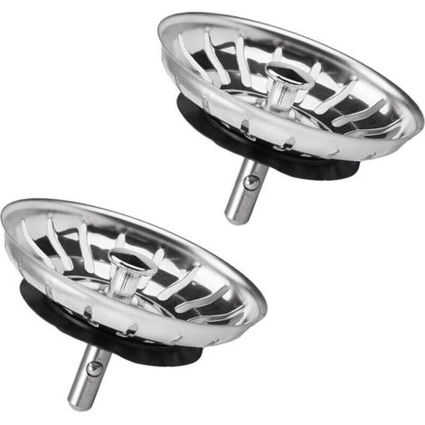 ZOLGINAH 2 Pièces 82 mm Bonde pour Evier de Cuisine Acier Inoxydable, Universel Panier a Tamis pour Evier, Anti-Colmatage Bouchon D'évier de Cuisine, Utilisé pour L'évier de Cuisine, L'évier de Salle (1/5)