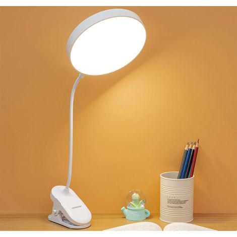 Rechargeable LED Reading Light with Clip, 3 Eye Protection Modes, Adjustable Brightness, 360° Neck Tilt, Portable, Great for Office, Reading in Bed, Travel and Camp (1/5)