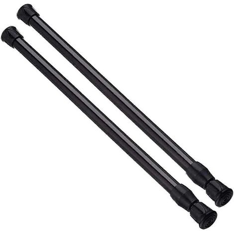 Barres de tension, lot de 2, barres de suspension réglables en acier à ressort pour armoire, tringle à rideaux, barre de douche, barre de penderie. Largeur extensible de 40 à 71 cm. (1/5)