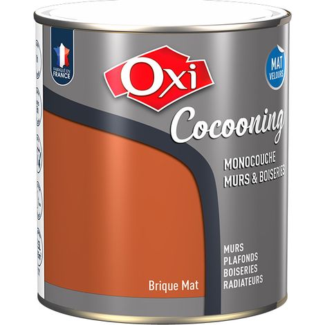 Pintura Oxi para paredes y carpintería Cocooning Mate Terciopelo Rojo ladrillo 2,5l - Oxi